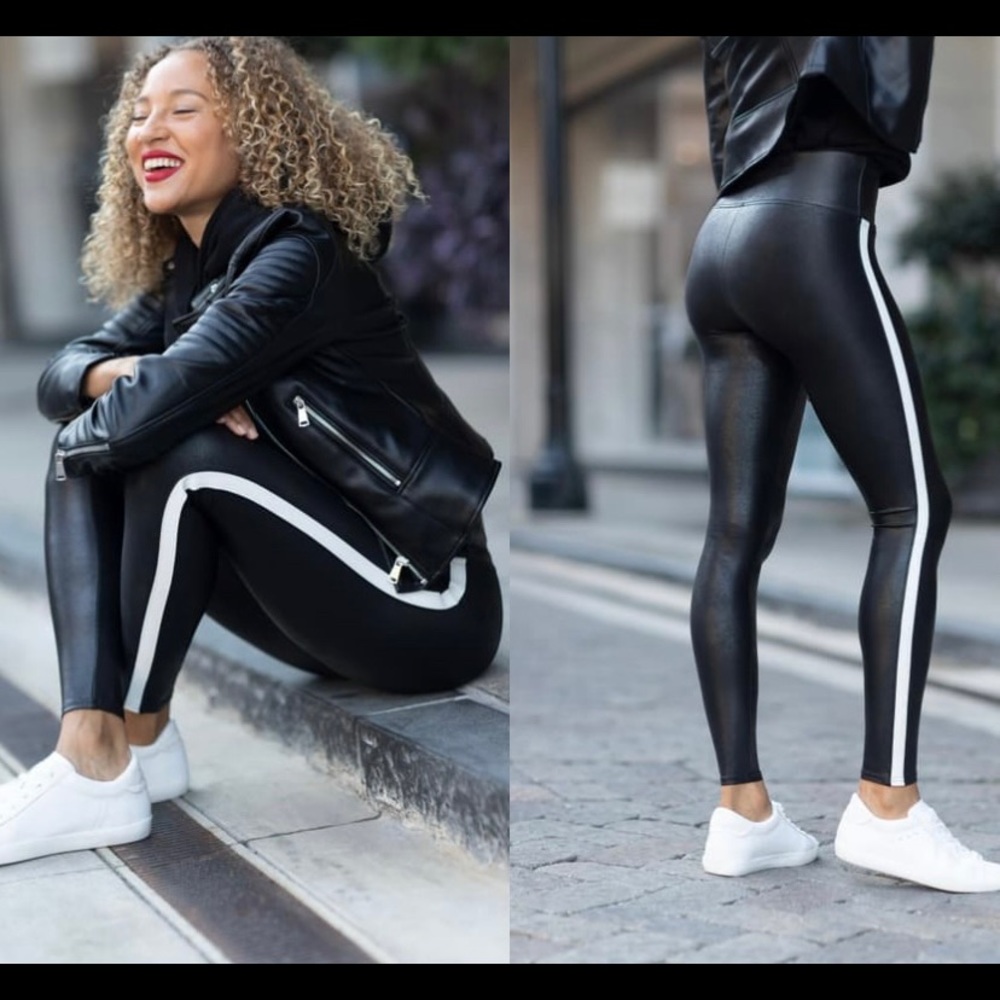 Spanx Side Stripe Faux Leather Legging
